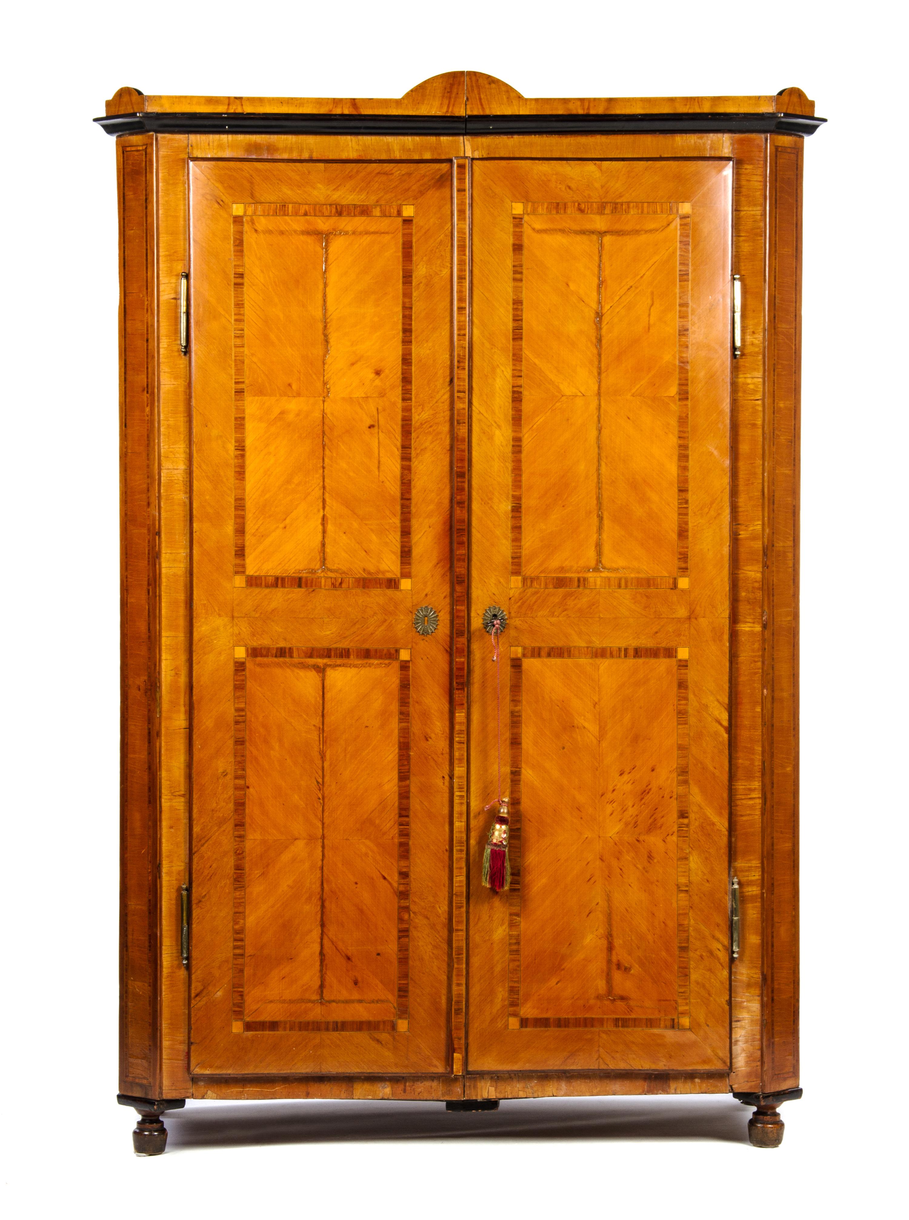 A Biedermeier Style Birch Armoire Height 73 x width 49 1/2 x depth 22 inches. — 19TH CENTURY