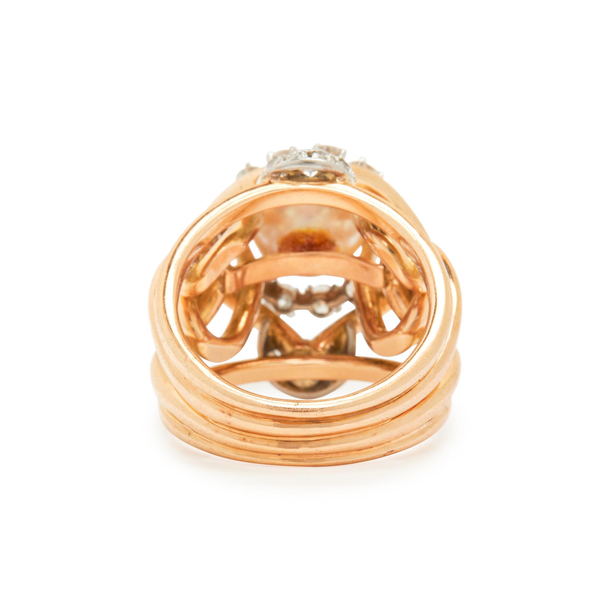 CULTURED PEARL AND DIAMOND RING