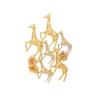 TRICOLOR GOLD GIRAFFE BROOCH