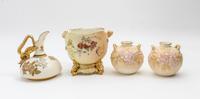 Four Royal Worcester Porcelain Articles Height of tallest 5 1/2 inches. — LATE 19TH CENTURY