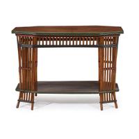 A polychrome painted rattan and oak console table american, circa 1900