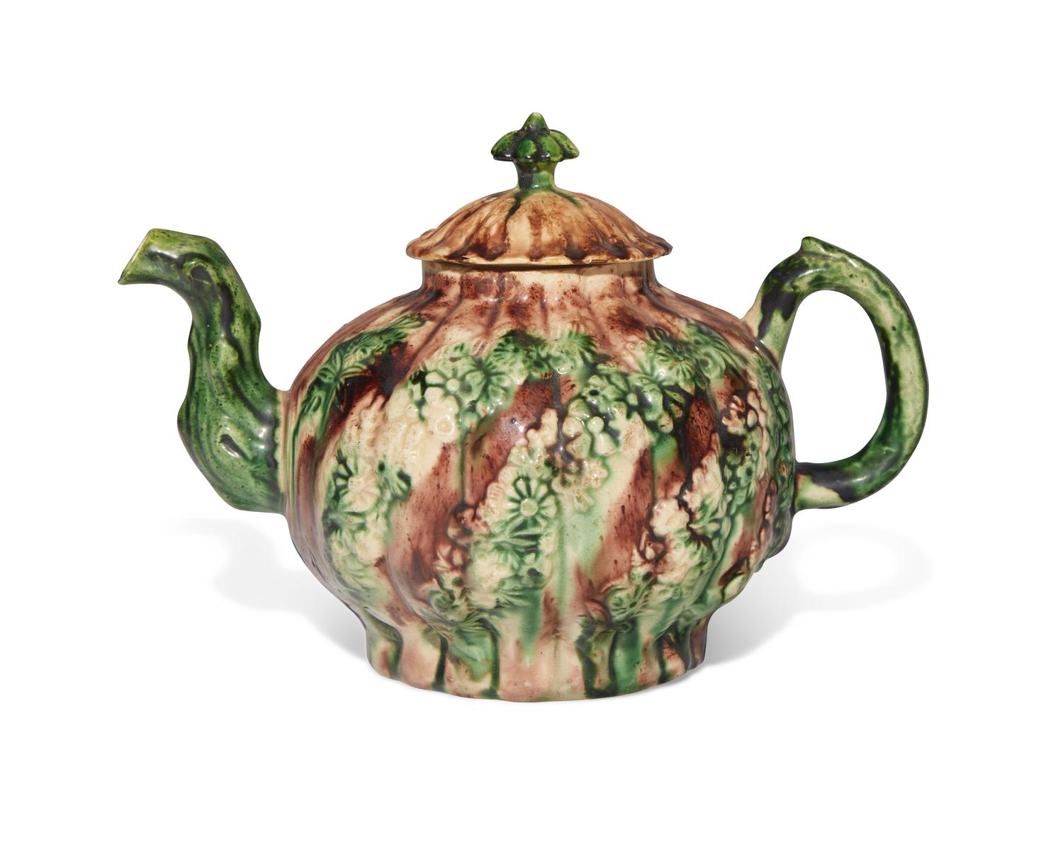 An English Lead Glazed Earthenware Teapot