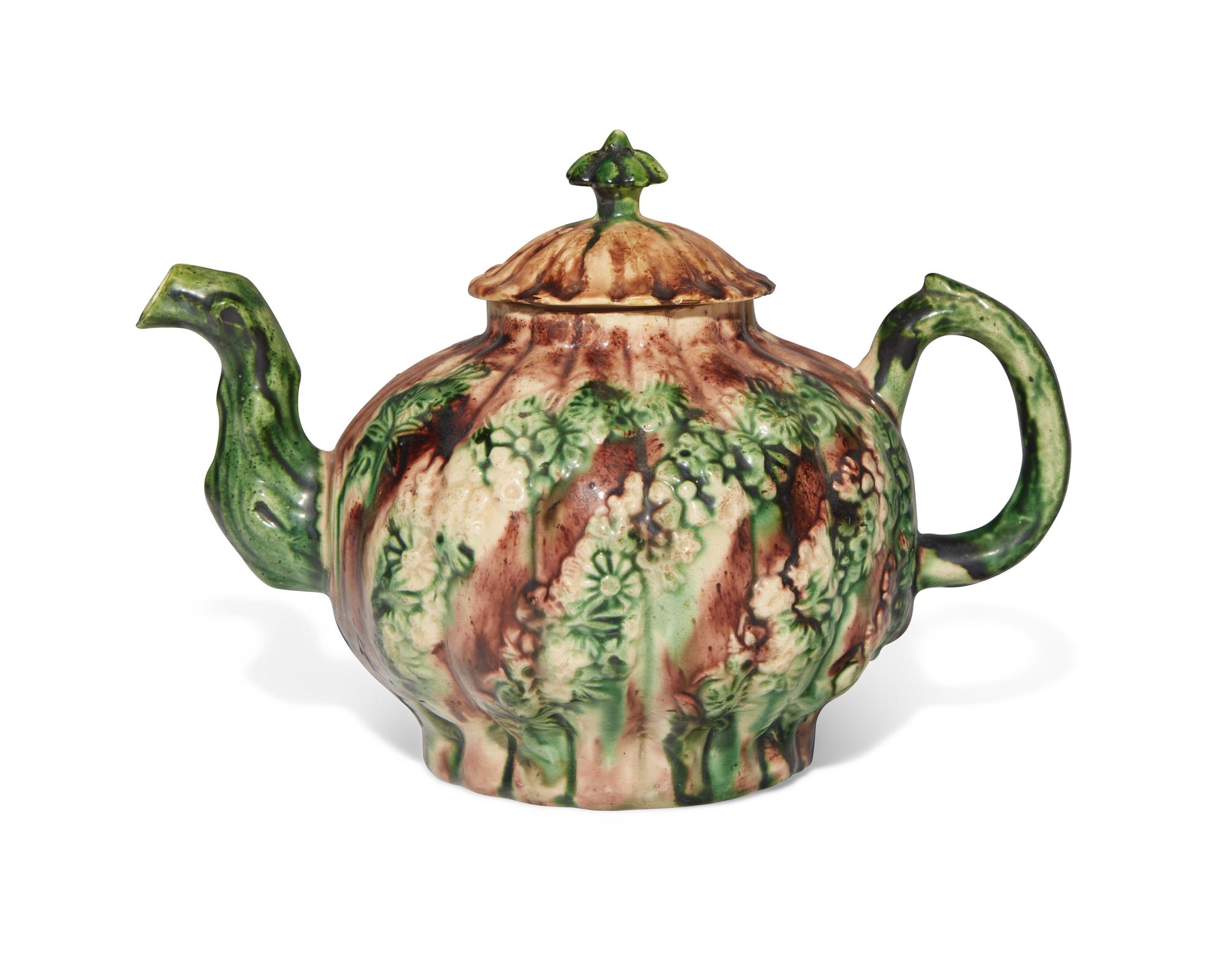 An English Lead Glazed Earthenware Teapot