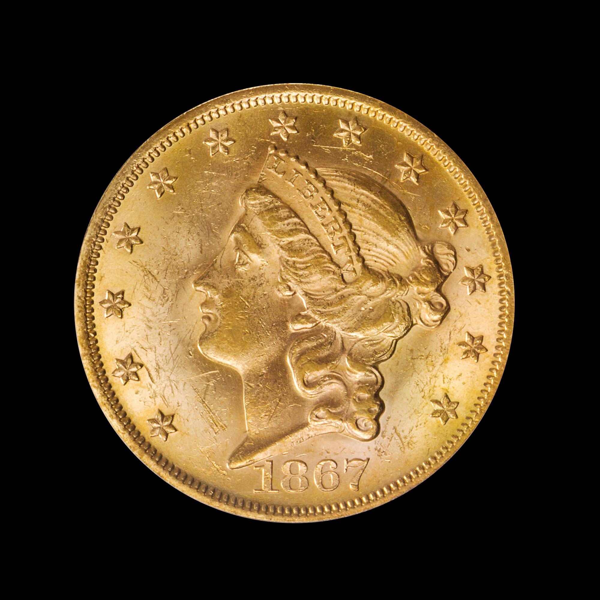 A United States 1867 Liberty Head $20 Gold Coin