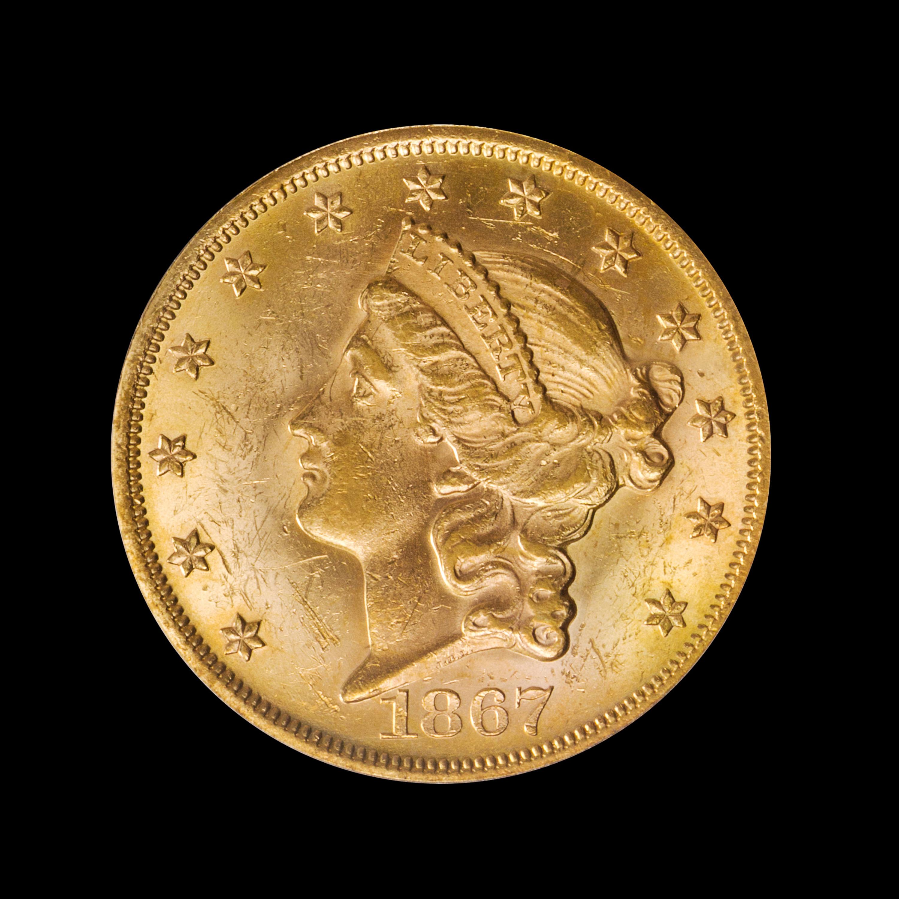 A United States 1867 Liberty Head $20 Gold Coin