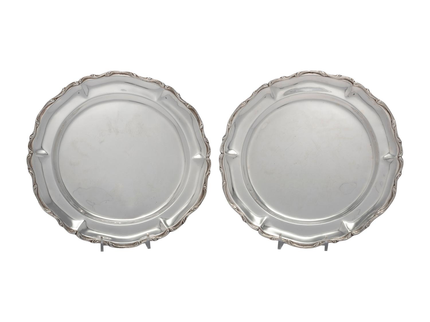 A Pair of Mexican Silver Trays