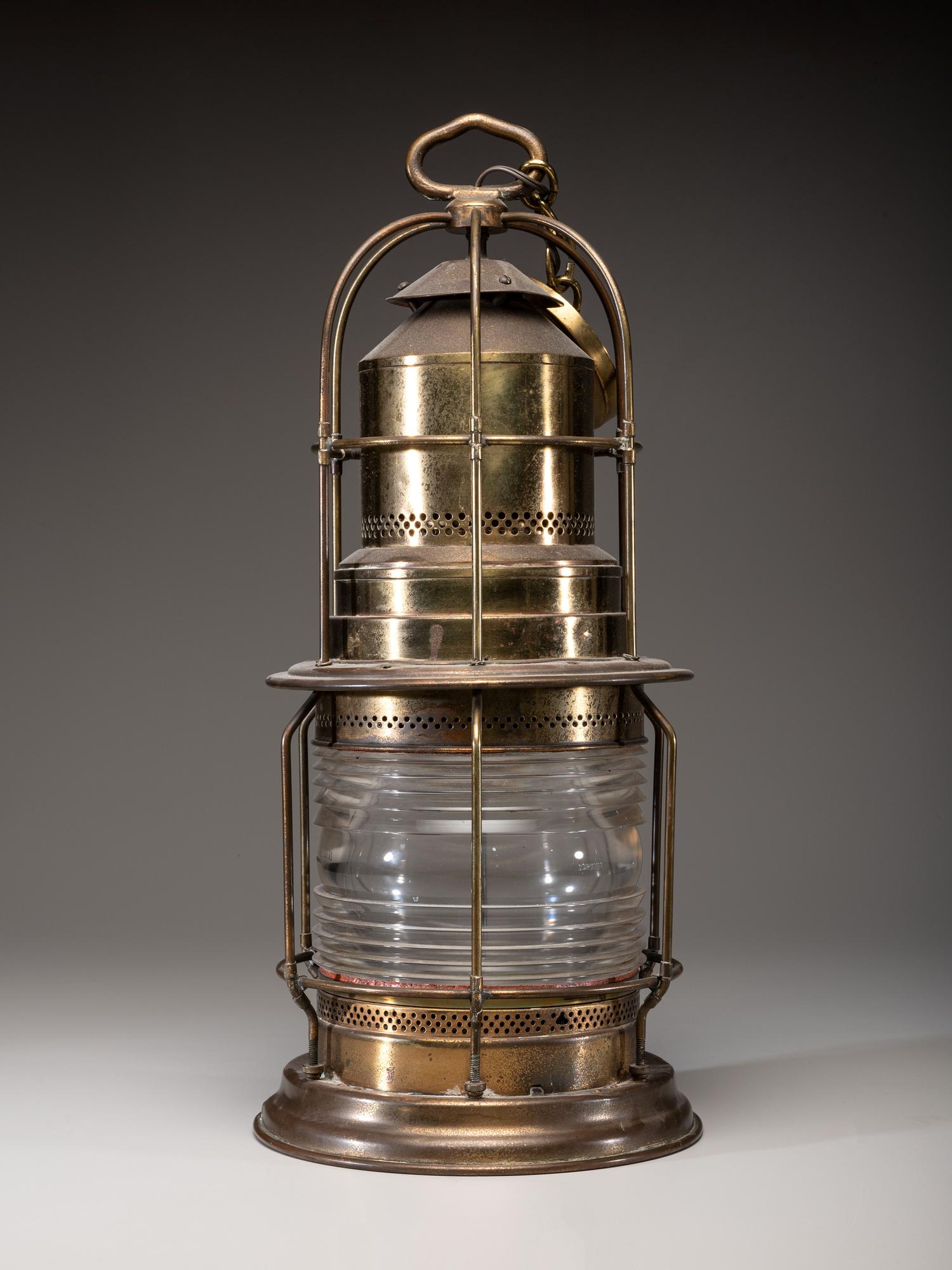 A Brass 'Post Lantern B' Signal Light