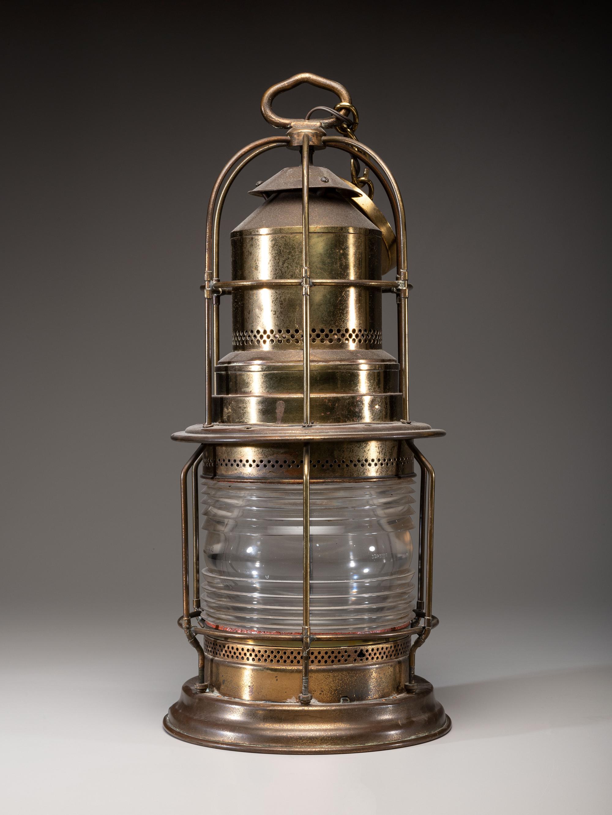 A Brass 'Post Lantern B' Signal Light