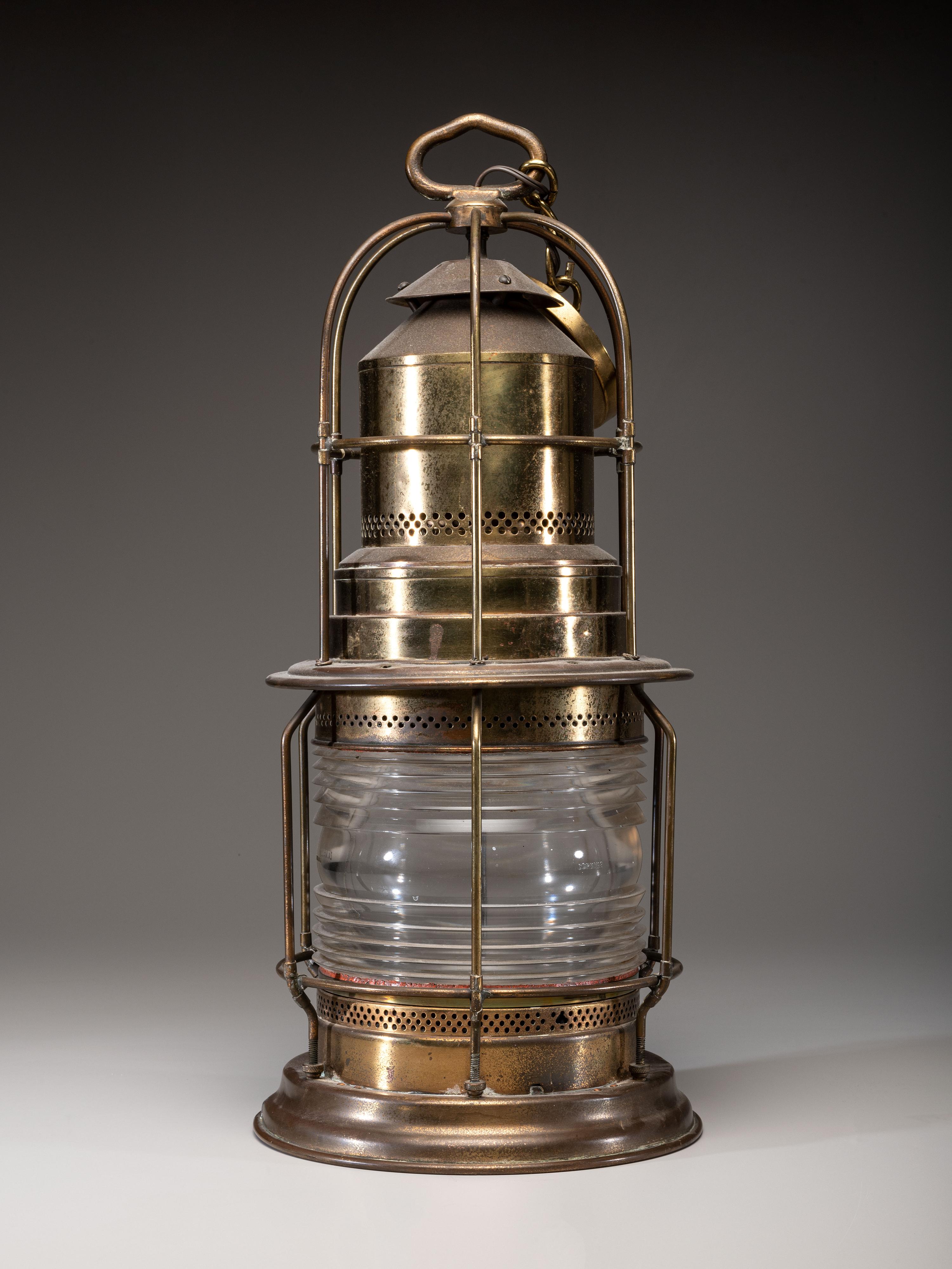 A Brass 'Post Lantern B' Signal Light