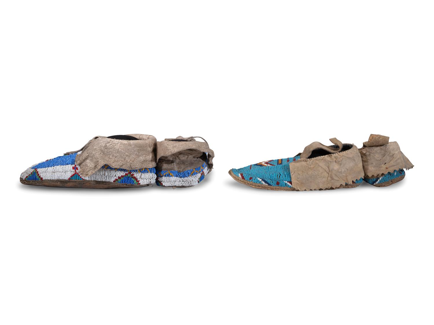 Sioux Beaded Hide Moccasins