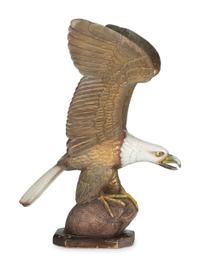 A Large Paint Decorated Spread-Winged American Bald Eagle Finial