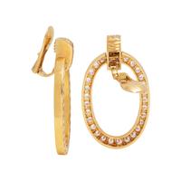 DAVID WEBB, YELLOW GOLD AND DIAMOND EARCLIPS