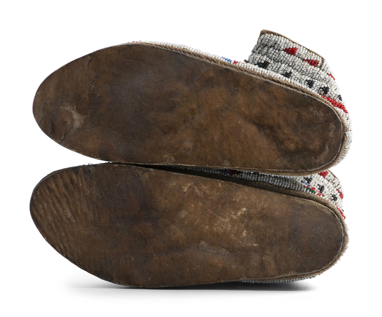 Northern Plains Beaded Hide Moccasins
