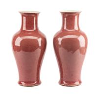 A Pair of Chinese Porcelain Vases Height 19 inches. — 20TH CENTURY