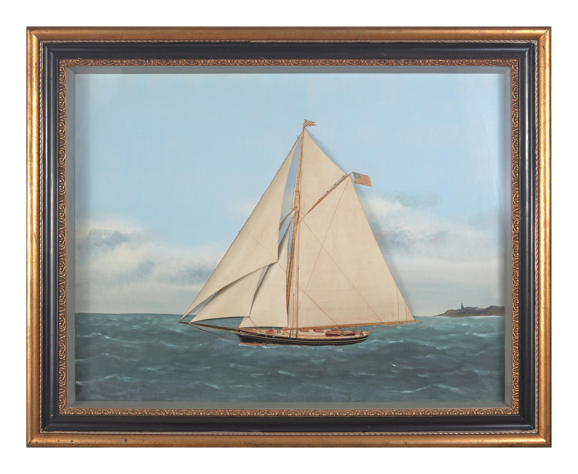 Thomas Willis (Danish-American, 1850-1925), A Portrait of a Sloop in Open Waters
