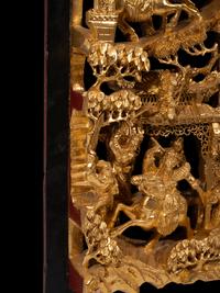 A Chinese Carved Gilt Wood Panel