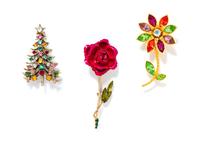 Three brooches, 1980-90s