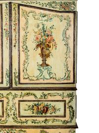 A North Italian Rococo Polychrome Painted Cabinet on Stand