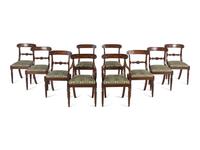 A Set of Ten Regency Mahogany Dining Chairs