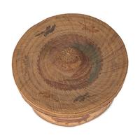 Large Nuu-chah-nulth / Makah Polychrome Lidded Basket, with Woodland Critters