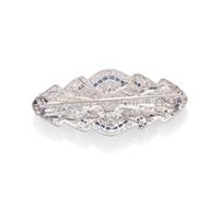 EDWARDIAN, DIAMOND AND SYNTHETIC SAPPHIRE BROOCH