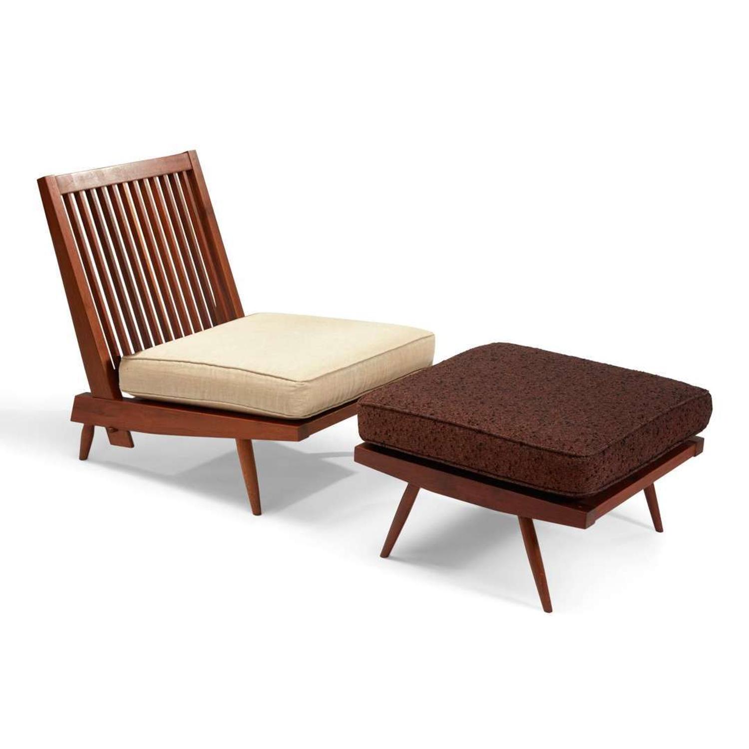 George Nakashima "Cushion" Lounge Chair and Ottoman, New Hope, Pennsylvania, 1960