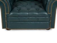 A Chesterfield Style Button-Tufted Leather Armchair