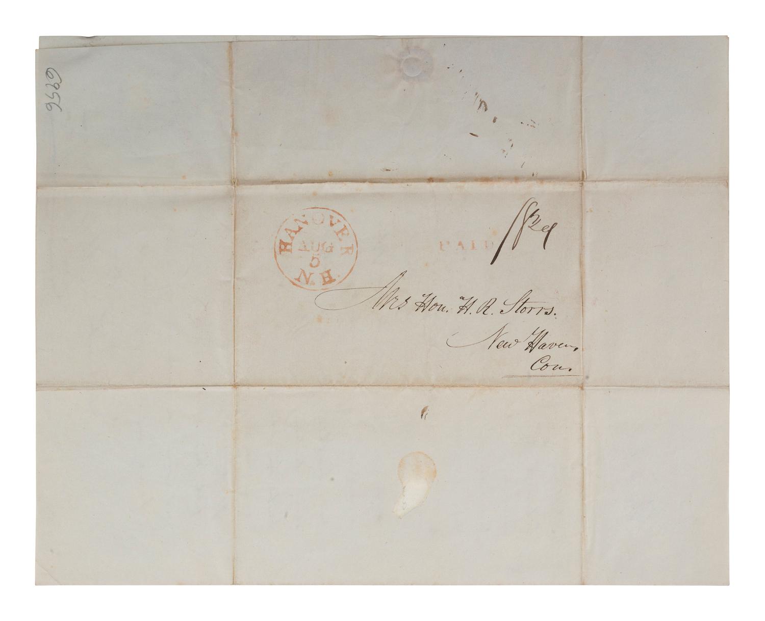 [NATIVE AMERICANS]. PIERCE, Maris Bryant (1811-1874). Autograph letter signed ("M. B. Pierce") as "Chief of the Seneca Nation." Dartmouth College, 4 August 1837.