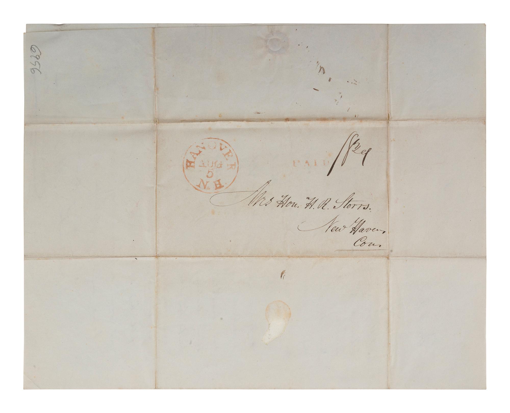 [NATIVE AMERICANS]. PIERCE, Maris Bryant (1811-1874). Autograph letter signed ("M. B. Pierce") as "Chief of the Seneca Nation." Dartmouth College, 4 August 1837.