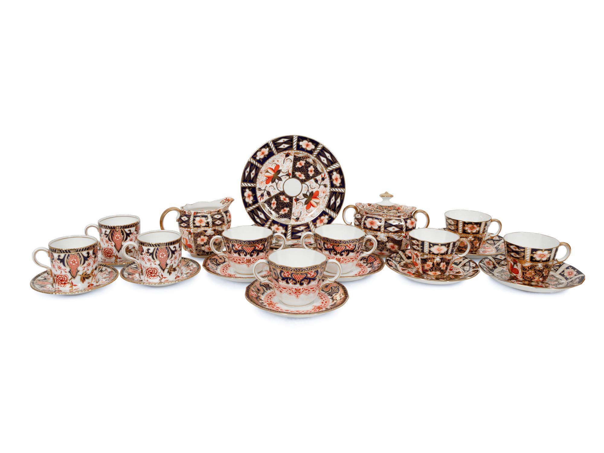 A Group of Royal Crown Derby Porcelain Dessert Service Articles