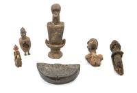 A Group of Wood Figural Articles Height of tallest 16 5/8 inches. — 19TH/20TH CENTURY