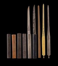 Nine Japanese Mixed Metal Sword Fittings