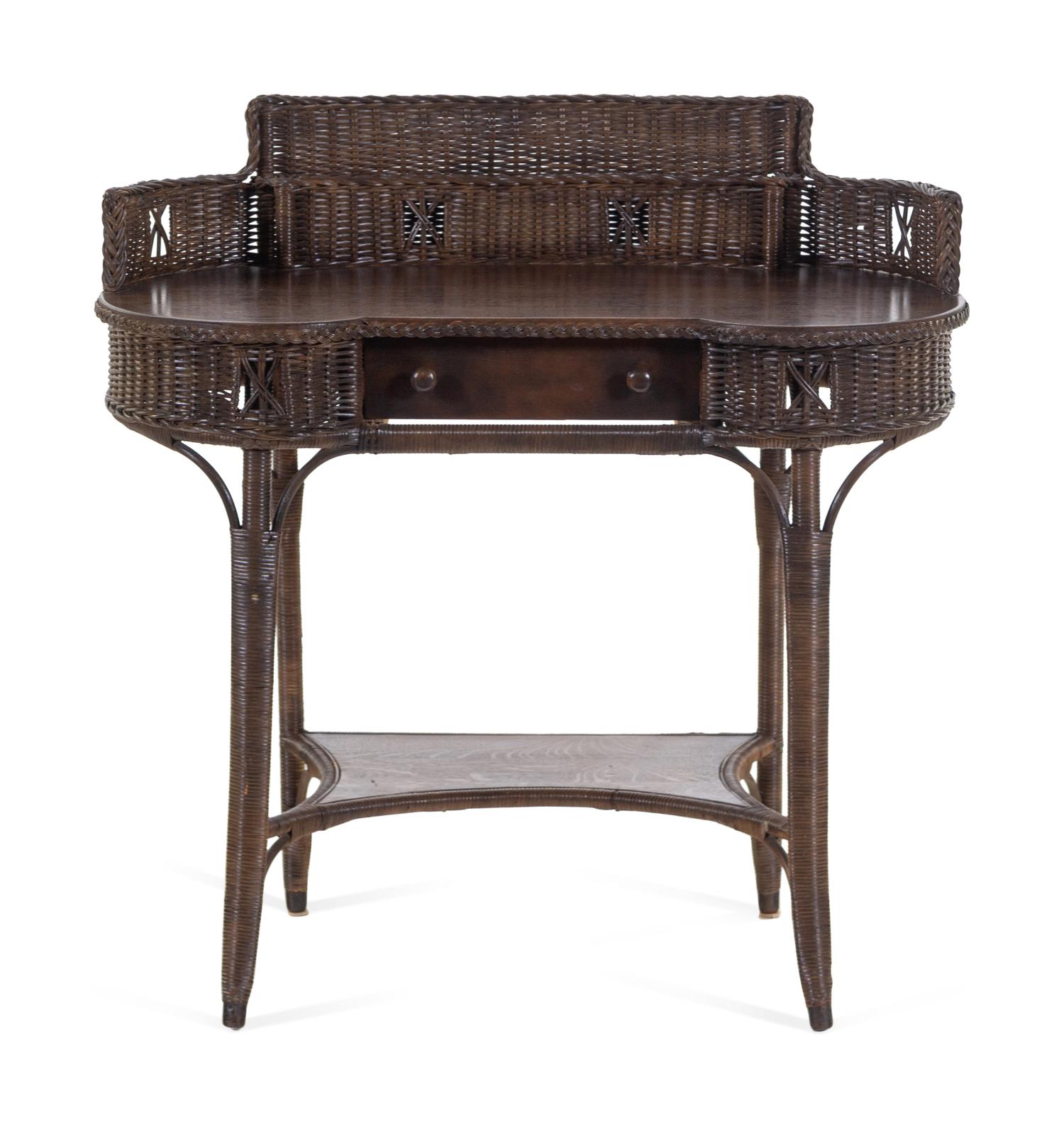 A Victorian Style Wicker Dressing Table