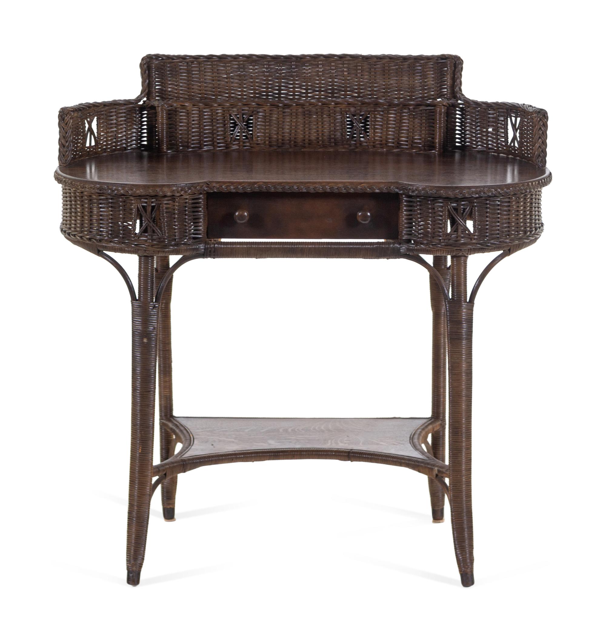 A Victorian Style Wicker Dressing Table