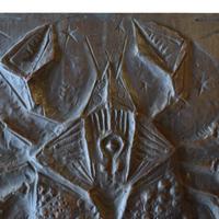 A Copper Cancer Zodiac Sign 13" W x .5" D x 13" H — Italy, Mid-20th Century