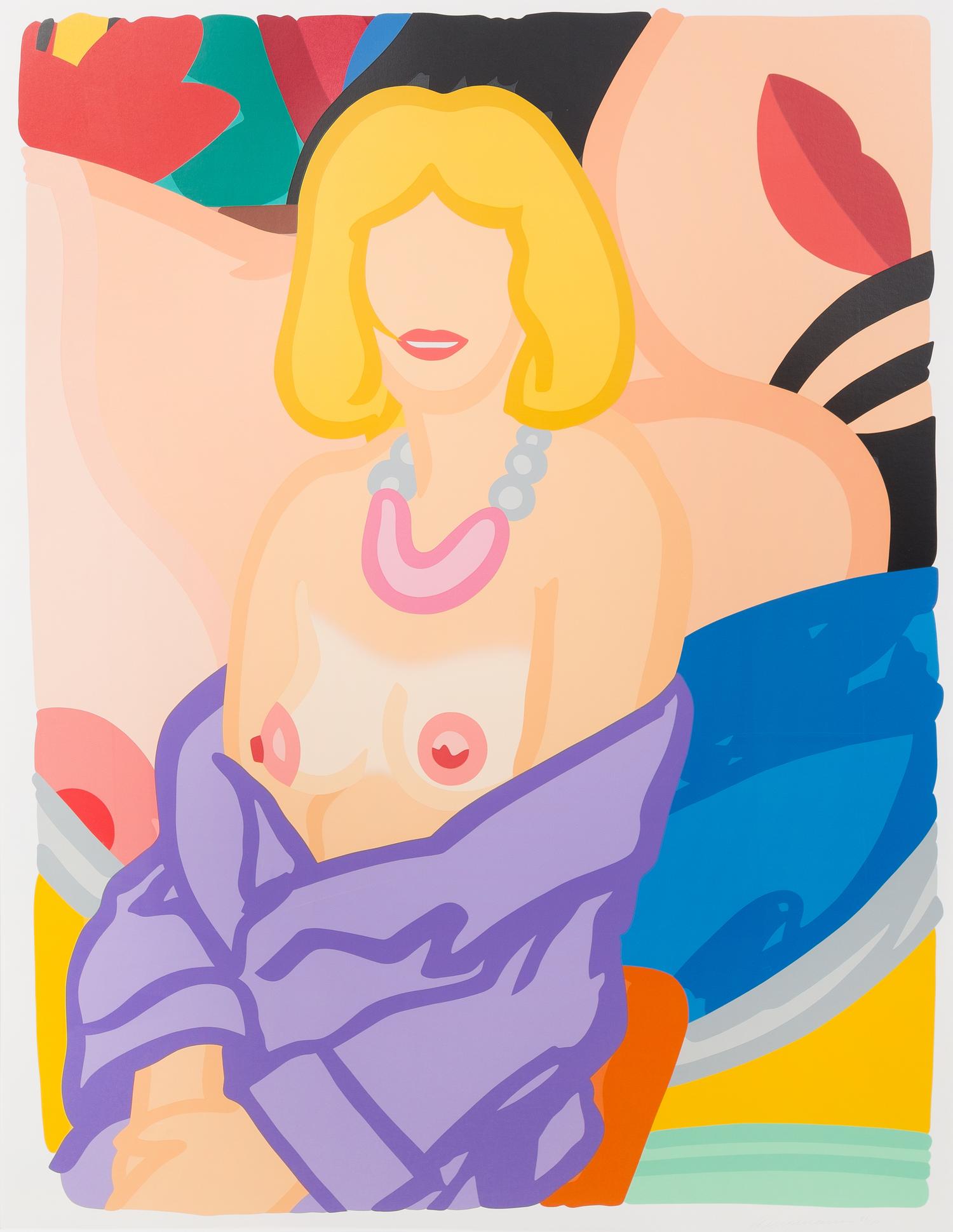 Tom Wesselmann, (American, 1931 - 2004), Claire Sitting with Robe Half Off (Vivienne) from Portfolio 90, 1993