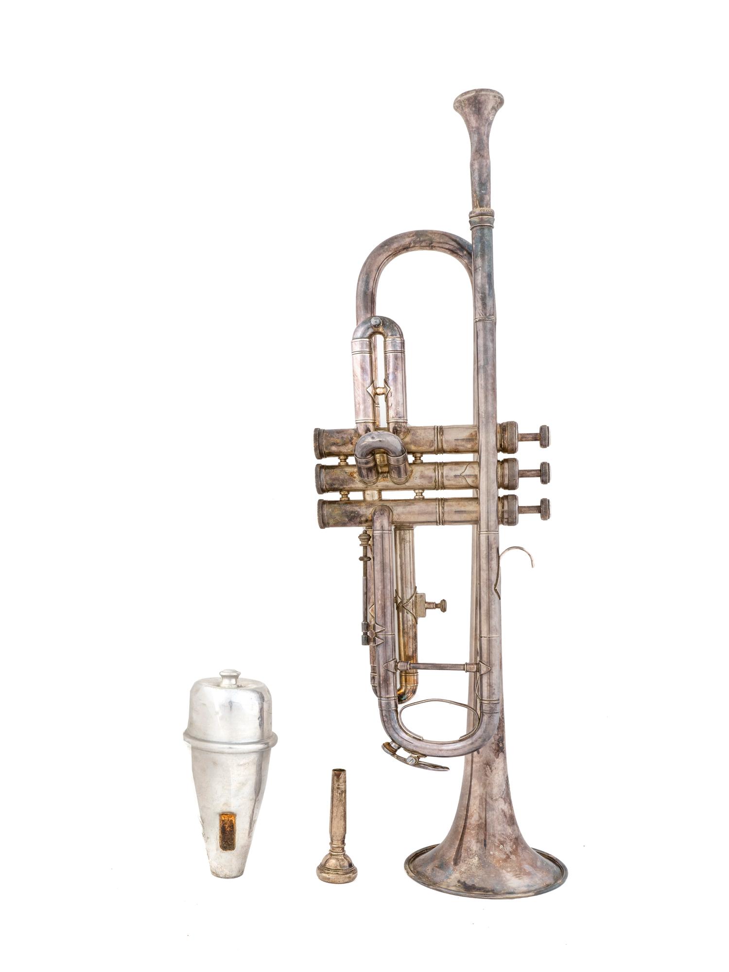 A Vintage Czechoslovakian Lignatone Silver Plate Trumpet — EARLY 20TH CENTURY