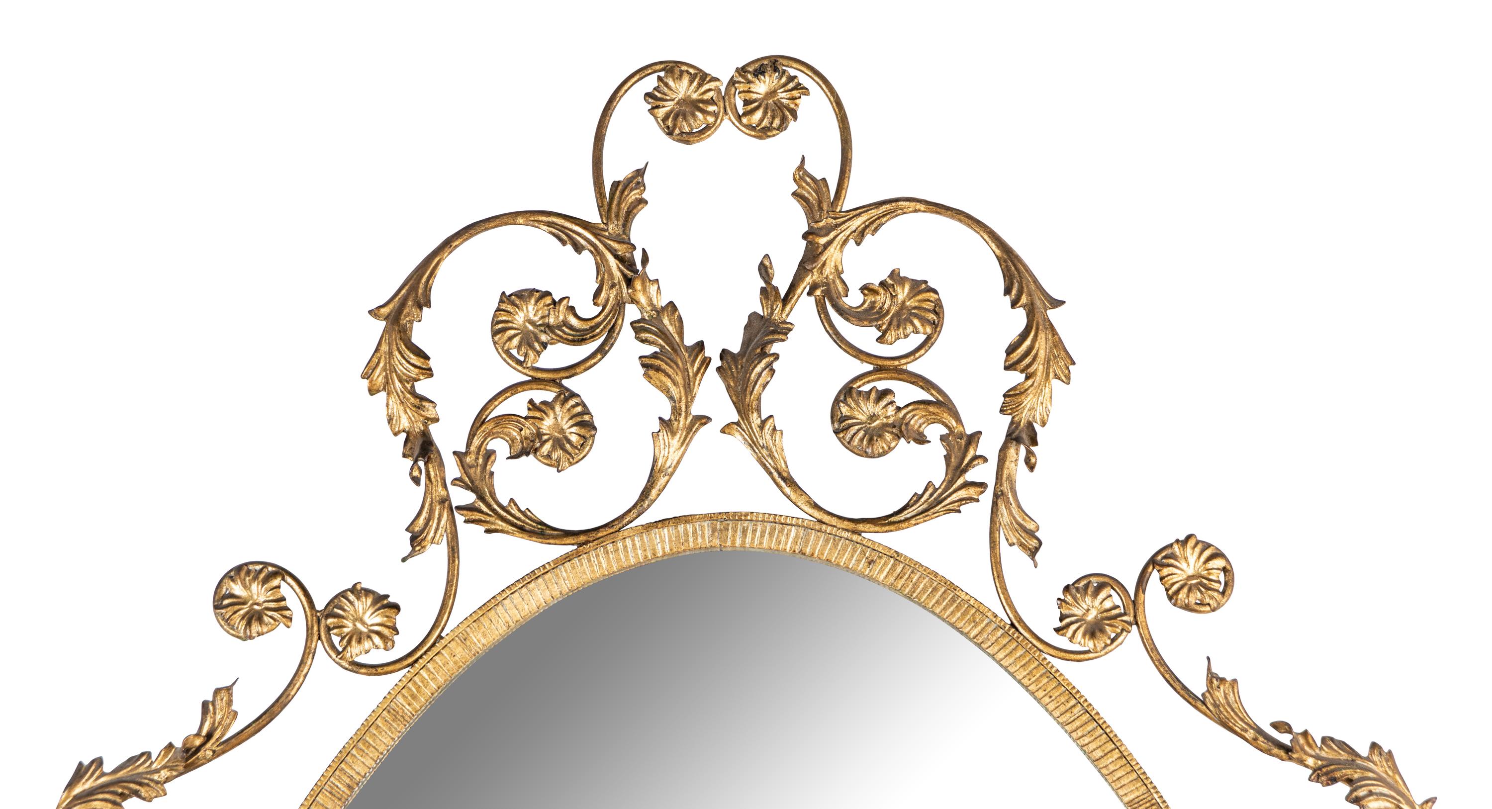 An Italian Gilt Iron Console Table and Mirror