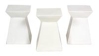 Three Contemporary White Glazed Ceramic Garden Seats Height 18 3/4 inches. — 20TH CENTURY