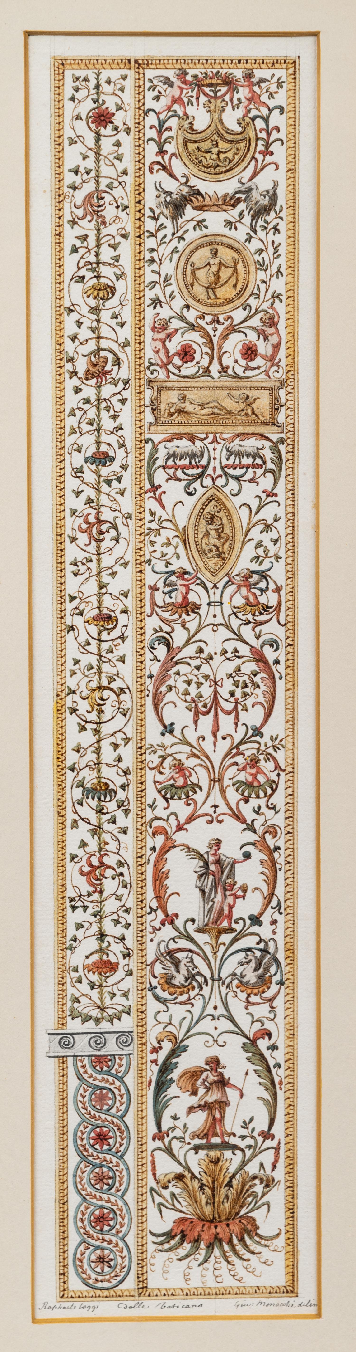 A Set of Eight Neoclassical Watercolor Illustrations