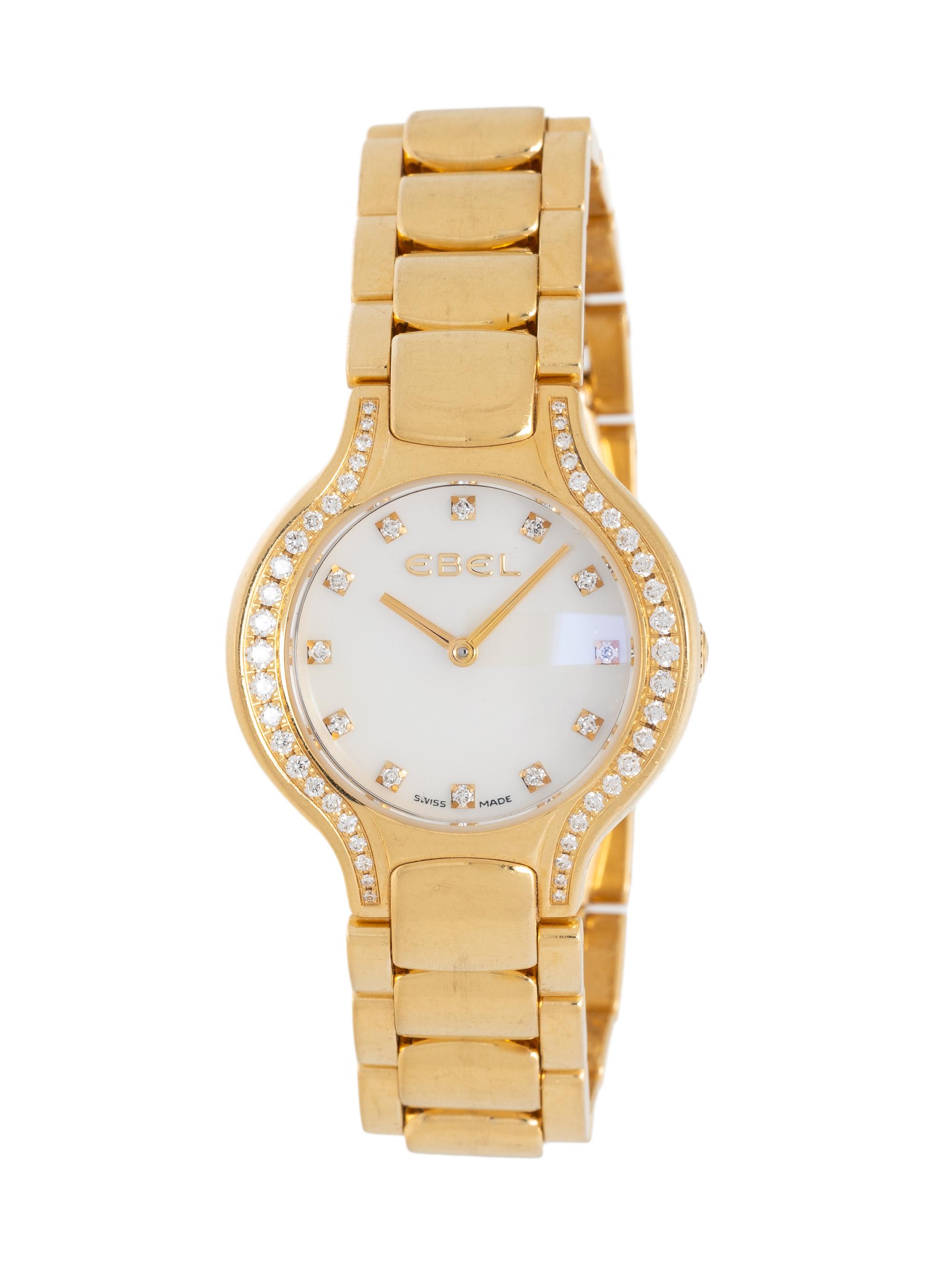 EBEL, REF. 8003N1S 18K YELLOW GOLD AND DIAMOND 'BELUGA' WATCH WITH MOTHER-OF-PEARL AND DIAMOND DIAL, BOX & PAPERS