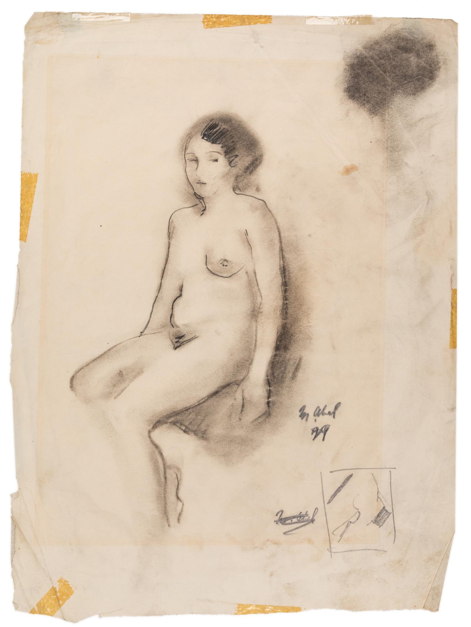 Myer Abel, (American, 1904-1946), Seated Nude, 1929