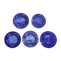 A Group of Five Staffordshire Historical Blue Table Articles