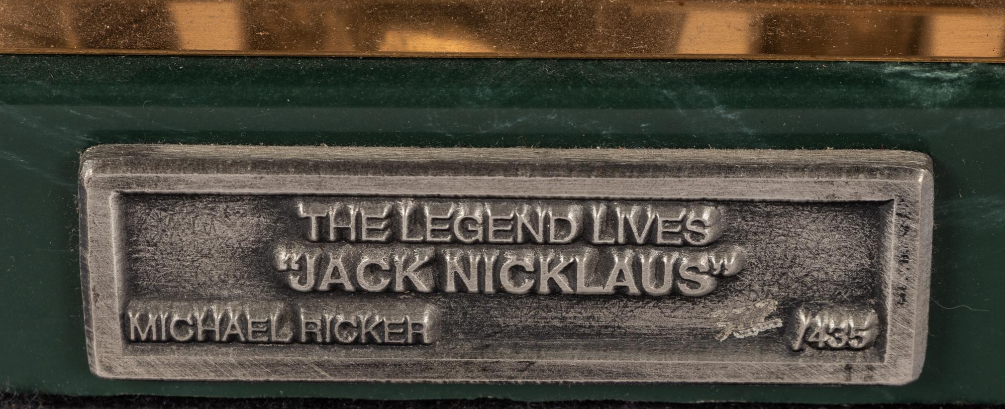 A Jack Nicklaus Signed Autograph Michael Ricker "The Legend Lives" Limited Edition Pewter Sculpture