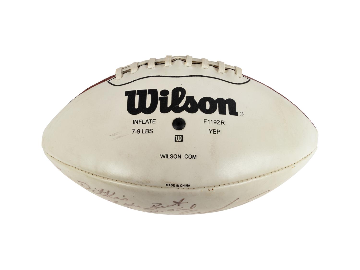 A Dan Marino Signed Autograph Football Gifted to Mike Ditka Formerly Displayed at Mike Ditka's Restaurant
