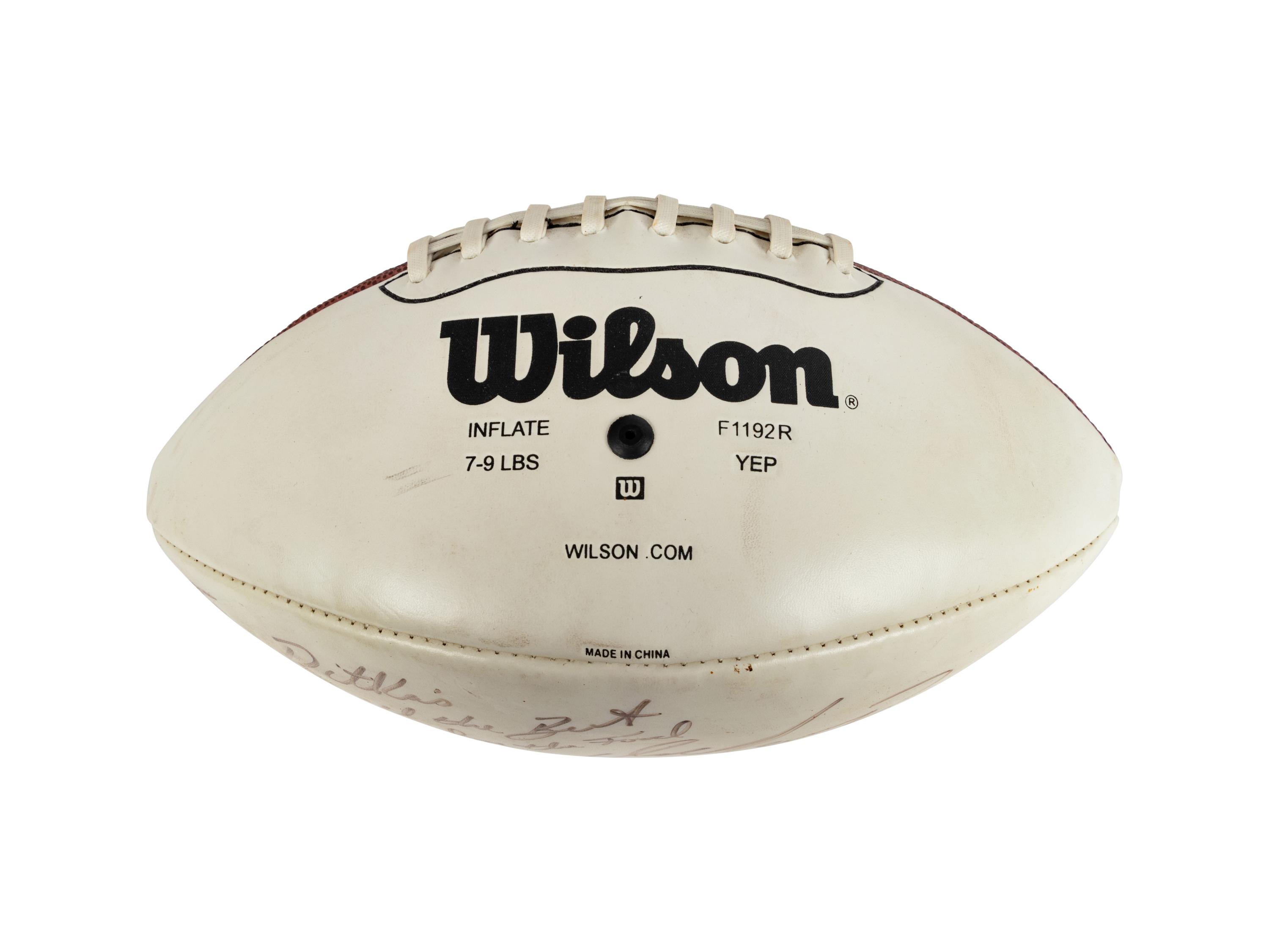 A Dan Marino Signed Autograph Football Gifted to Mike Ditka Formerly Displayed at Mike Ditka's Restaurant