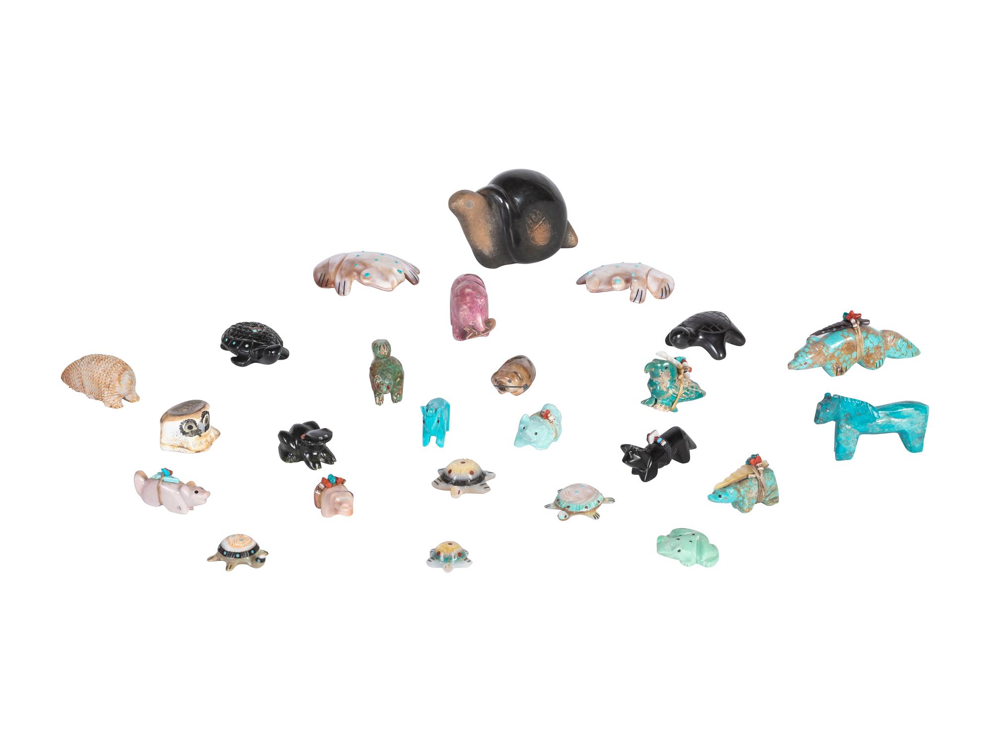 Collection of Santa Clara, San Ildefonso, and Zuni Fetishes
