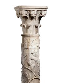 A Continental Relief Carved Marble Column