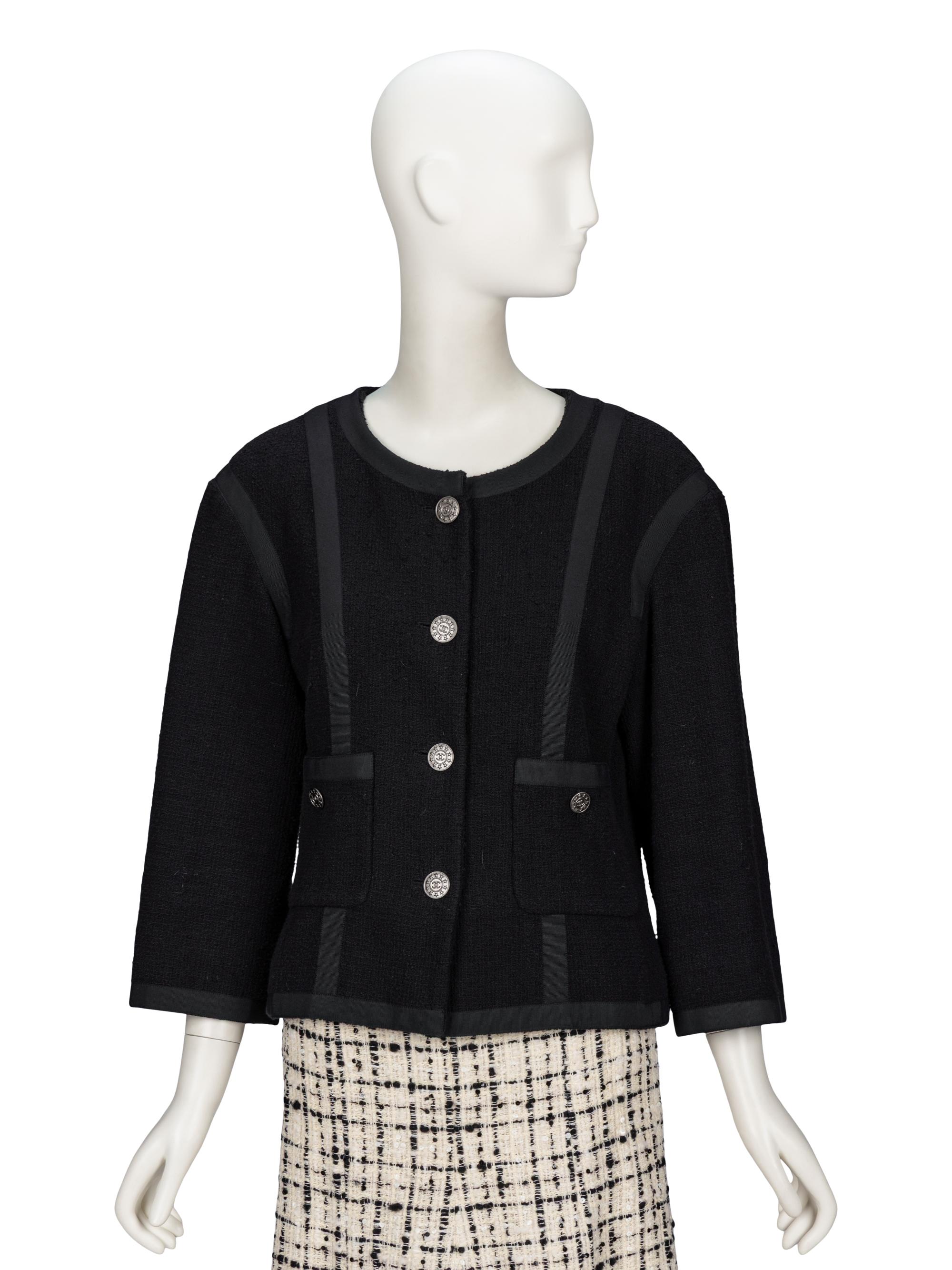Chanel, Black Tweed Cardigan Jacket