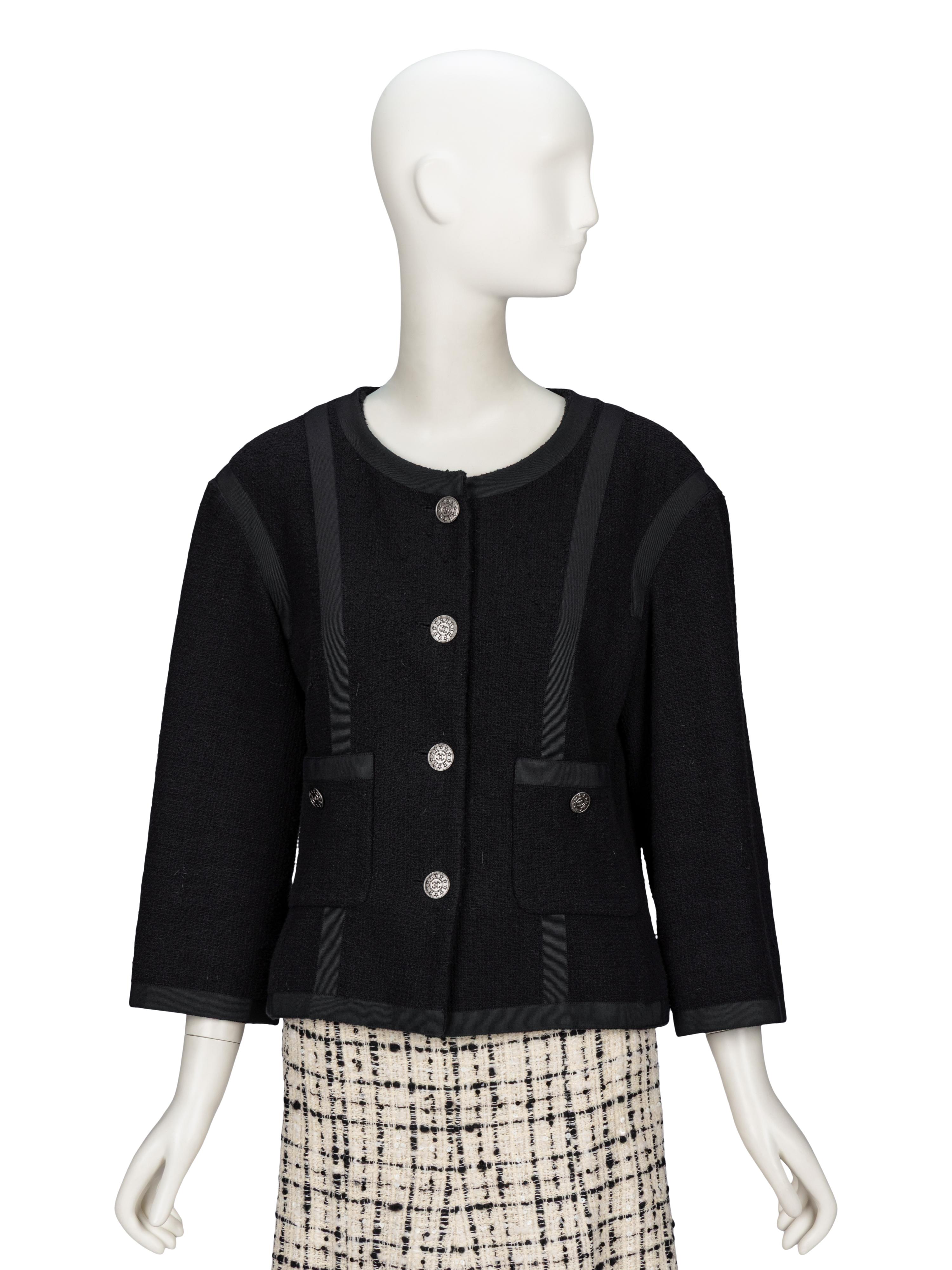 Chanel, Black Tweed Cardigan Jacket